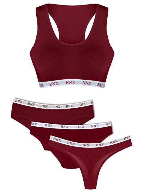 Hnx Pamuklu Kadın İç Giyim Takım 4’lü - S000045823-19951