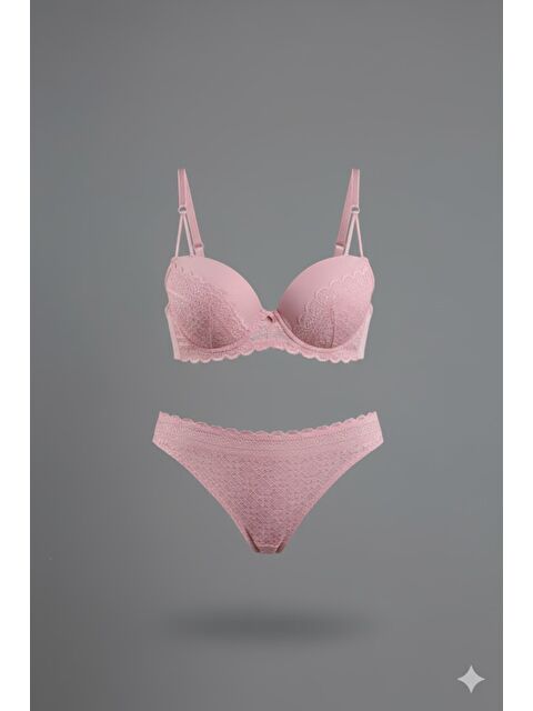 C&City Destekli Sütyen Külot Takım C14158 Gül Kurusu - S000222157-20028