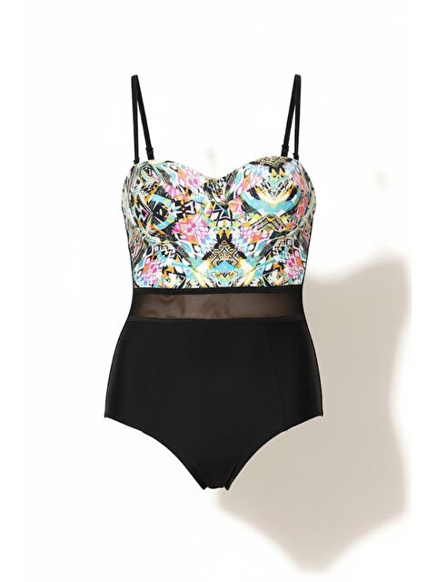 C&City Straplez Kaplı Mayo 7470 Pembe/Siyah - S000216799-20024