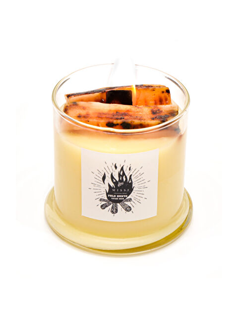 Missi Üfleme Cam Ahşap Fitilli Palo Santo Vegan Mum(140 gr) - S000080289-19965