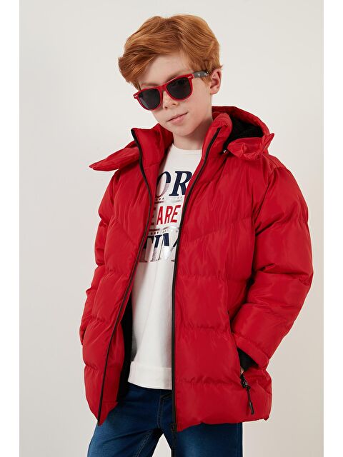 Lela Peluş Astarlı Çıkarılabilir Kapüşonlu Cepli Kışlık Mont 5761587 - S000000639-20045