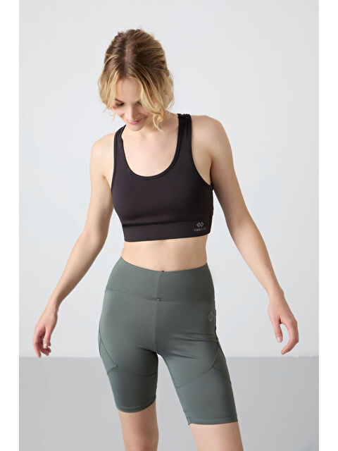 Tommylife Siyah Sırt Detaylı Dar Kalıp U Yaka Kadın Spor Büstiyer - 97120 - S000033478-19351