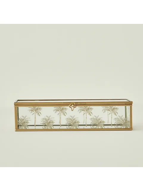 Bella Maison Palm Cam Dekoratif Kutu Gold (10x22x5 cm)