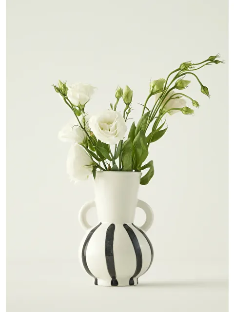 Bella Maison Liora Seramik Vazo Siyah-Beyaz (12x12x18 cm) - S000474049-37424