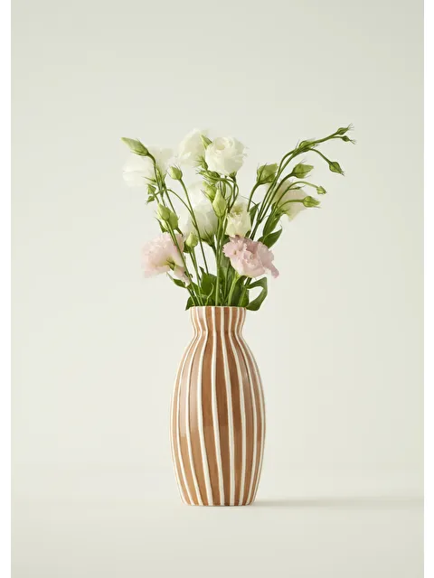 Bella Maison Dorina Vazo Kahverengi (10x10x22 cm)