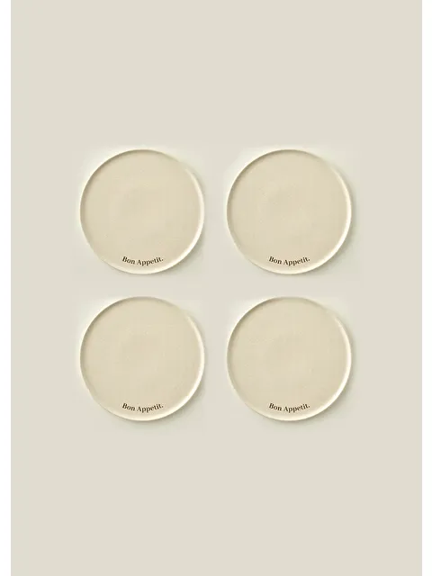 Bella Maison Bon Appetit Porselen Pasta Tabağı 4'lü Krem (21 cm) - S000439508-19966