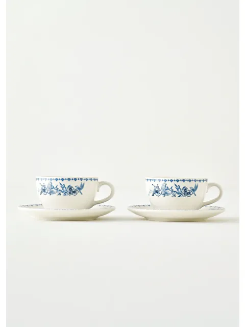 Bella Maison Bleu Blanc 2'li Çay Fincan Seti Mavi (270 cc) - S000289129-17234