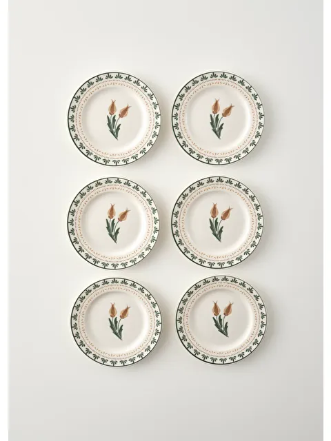 Bella Maison Tulip Porselen 6'lı Pasta Tabağı Seti (21 cm)