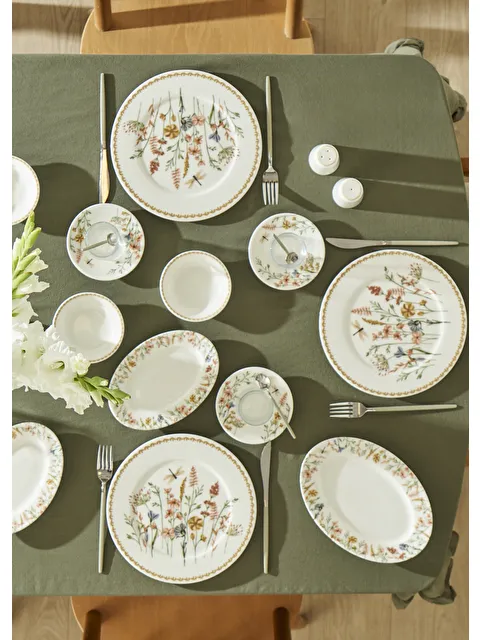 Bella Maison Flores Porselen 26 Parça 6 Kişilik Kahvaltı Takımı - S000415044-23173