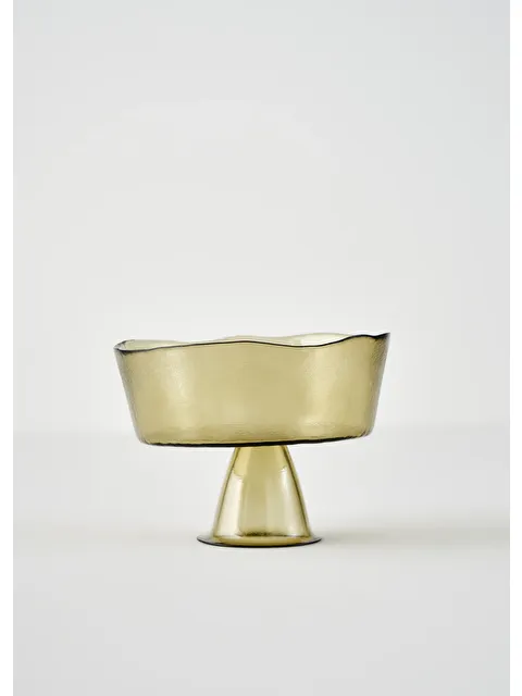 Bella Maison Geo Ayaklı Cam Sunum Kasesi Yeşil (21x16 cm) - S000362673-18194