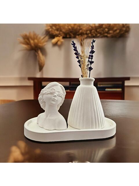 Havalı Tasarım Kadın Figürlü 3'lü Vazo Seti - S000210766-20063