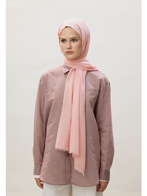 Fresh Scarfs İnce Pamuk Vual Şal Uçuk Pembe