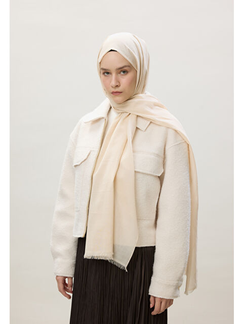 Fresh Scarfs İnce Pamuk Vual Şal Fildişi