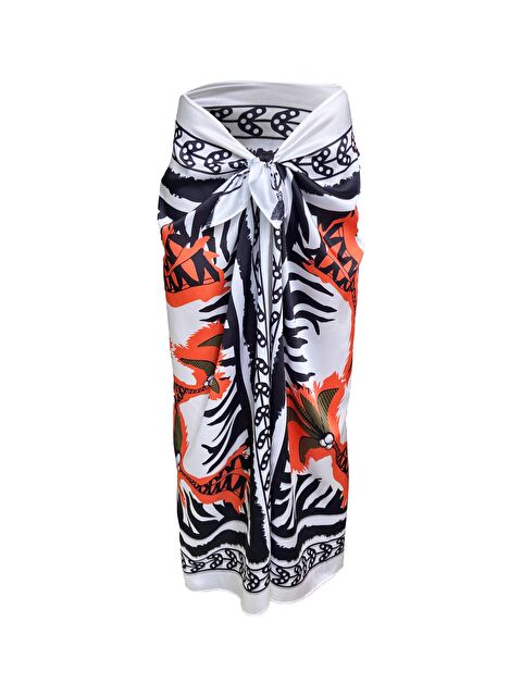 Bolder Elena Orange Palms Saten Pareo (İç Göstermez) - S000012474-20013