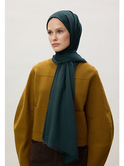 Fresh Scarfs İnce Pamuk Vual Şal Petrol