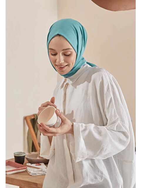 Fresh Scarfs İnce Pamuk Vual Şal Turkuaz