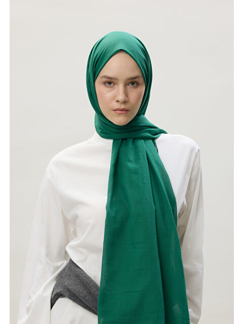 Fresh Scarfs İnce Pamuk Vual Şal Orman Yeşili