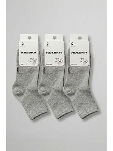 Abluka Online Erkek 3'Lü Pamuklu Soket Çorap Gri