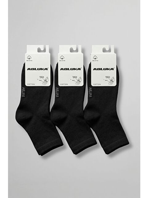 Abluka Online Erkek 3'Lü Pamuklu Soket Çorap Siyah