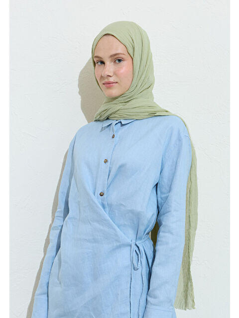 Fresh Scarfs Pıstachıo Cream Pamuklu Keten Şal