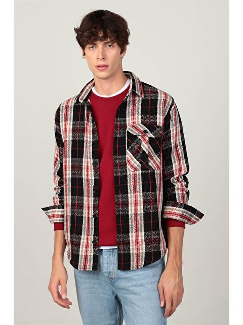 TUDORS Relax Fit Kışlık Erkek Renkli Oduncu Gömlek