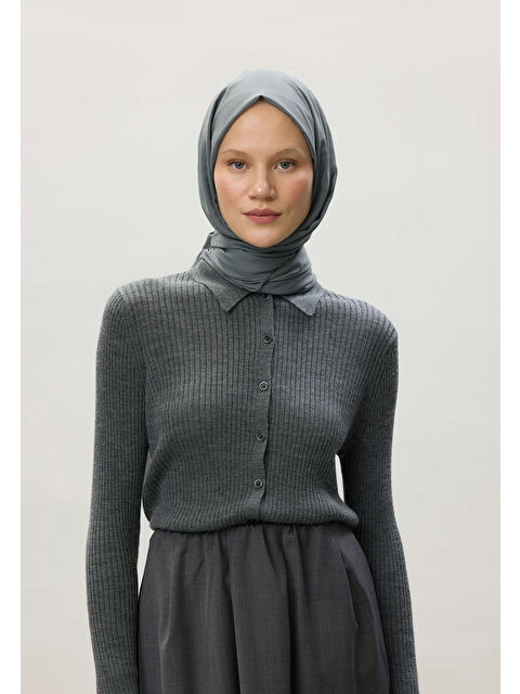 Fresh Scarfs İnce Pamuk Vual Şal Soğuk Gri