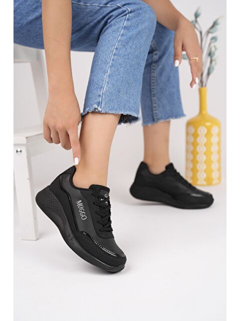 Muggo Happy Kadın Ortopedik Günlük Bağcıklı Şık Rahat Sneaker Spor Ayakkabı - S000057924-19351