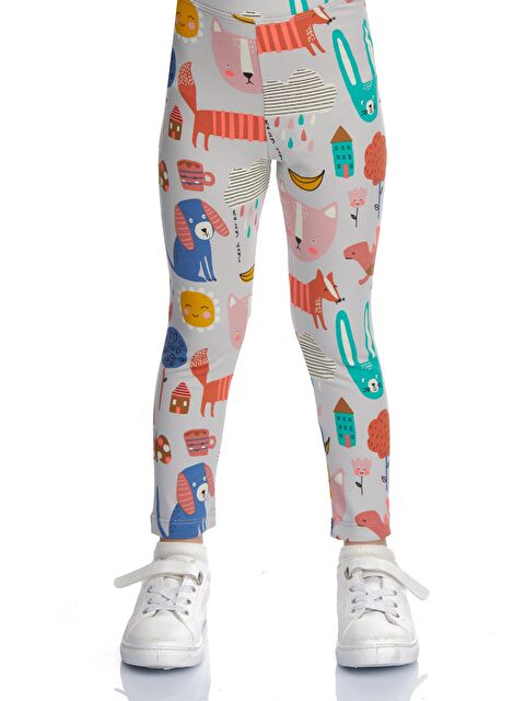 Lovetti Kız Çocuk Roaring Animals Desen Tayt - S000084045-23173