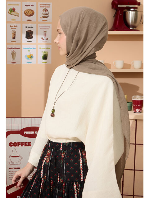 Fresh Scarfs Pamuklu Keten Şal Hojıcha