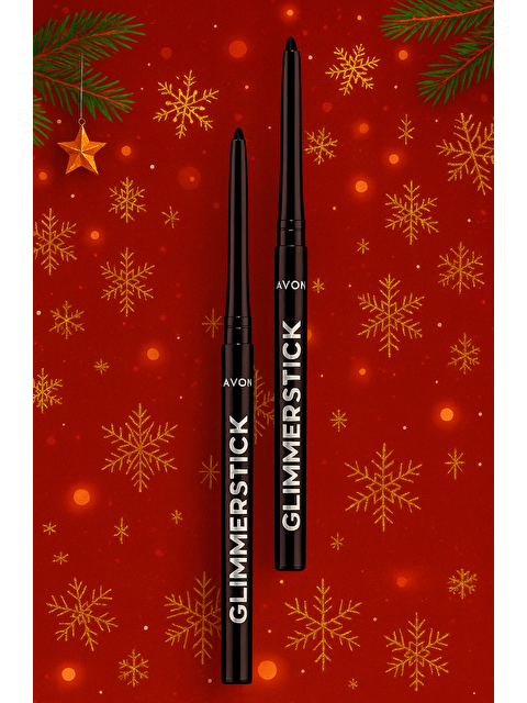 AVON Glimmersticks Asansörlü Açılıp Kapanabilen Göz Kalemi Blackest Black İkili Set - S000190779-10231
