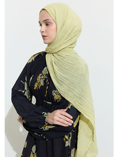 Fresh Scarfs Pamuklu Keten Şal Sage Butter