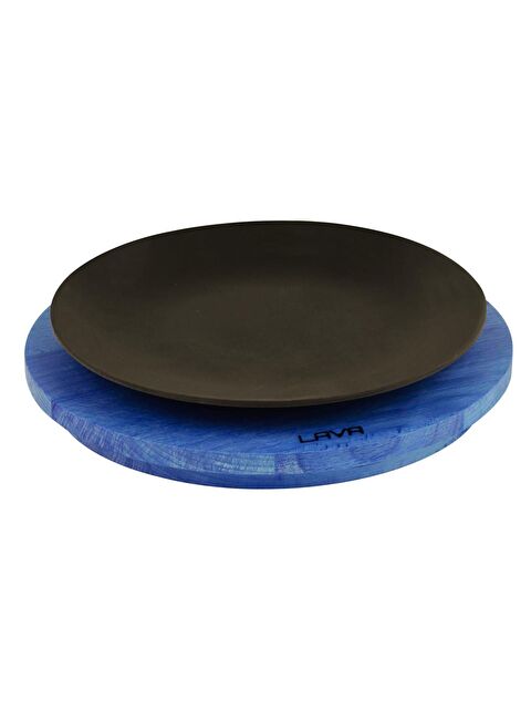 LAVA Yuvarlak Servis Tabağı ve Kayın Servis Ahşabı. Çap(Ø)21cm. - S000056609-19351