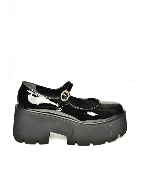 Fox Shoes U2729067 Siyah Kadın Dolgu Topuklu Ayakkabı - S000356824-19351