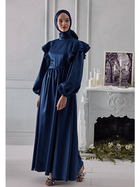 Fresh Scarfs Janjanlı Şal Gece Mavısı