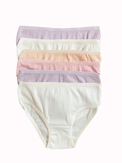 Formo 6'lı Kız Çocuk Pamuklu Karışık Renkli Fitilli Kaliteli Yumuşak Külot - S000283788-23173