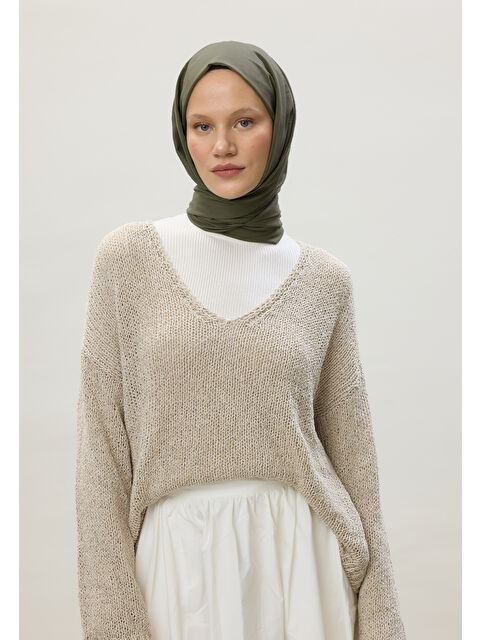 Fresh Scarfs İnce Pamuk Vual Şal Askeri Haki