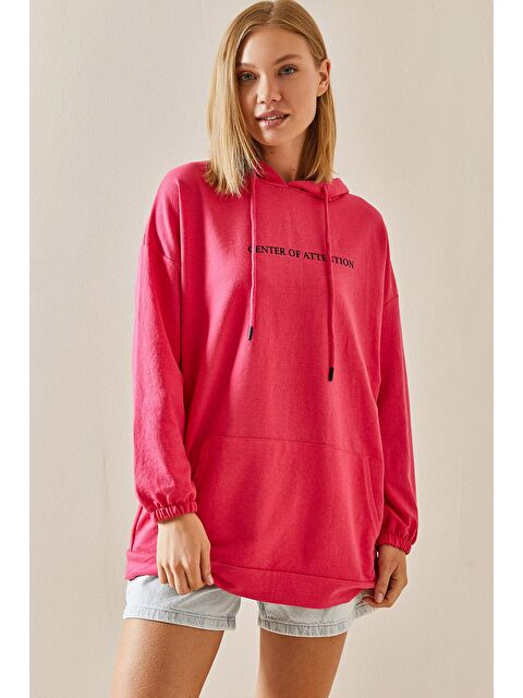 Xhan Fuşya Kanguru Cepli Kapüşonlü Sweatshirt 3YXK8-47460-07 - S000038517-18686