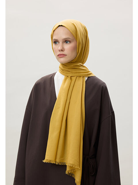 Fresh Scarfs İnce Pamuk Vual Şal Mango