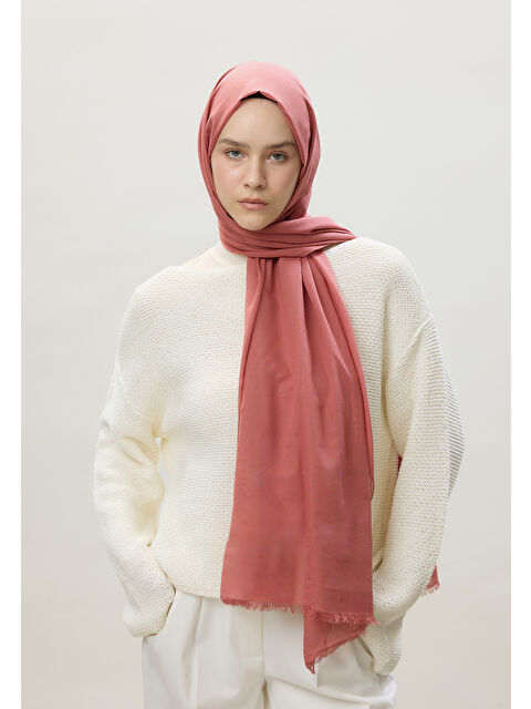 Fresh Scarfs İnce Pamuk Vual Şal Vıntage Rose