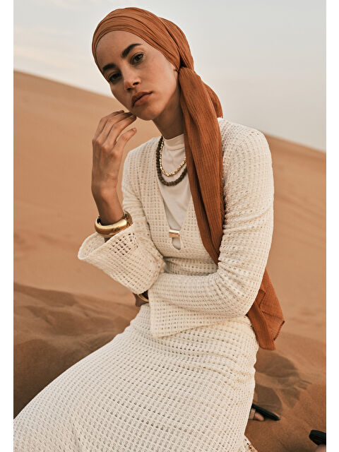 Fresh Scarfs Modal Damalı Şal Tarçın