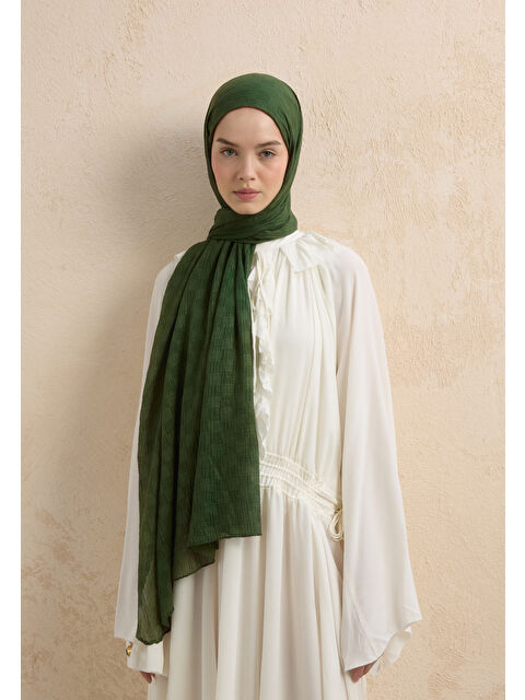 Fresh Scarfs Modal Damalı Şal Çam Yeşili