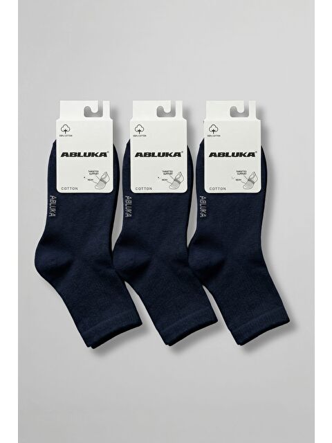 Abluka Online Erkek 3'Lü Pamuklu Soket Çorap Lacivert