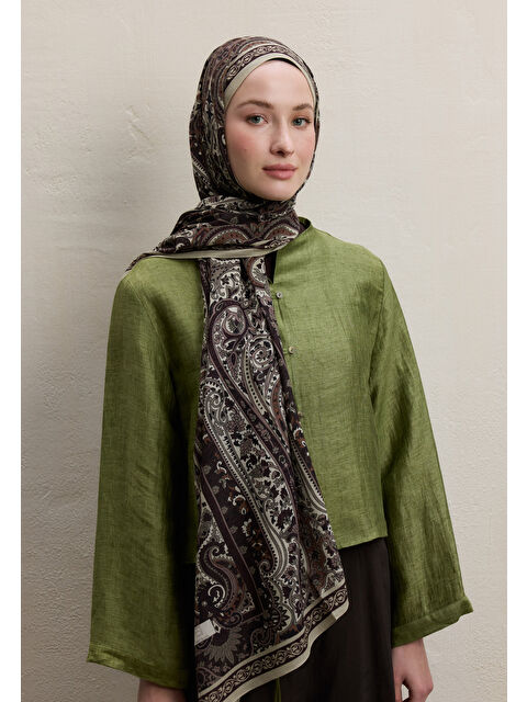 Fresh Scarfs Zaıra Desen Şal Kahve