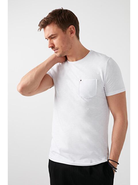 Buratti % 100 Pamuklu Slim Fit Bisiklet Yaka Cepli Tişört 5902000 - S000001812-20063