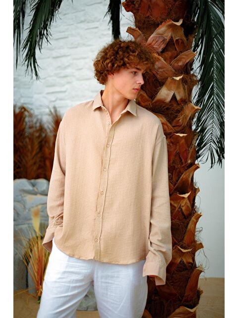 Xhan Bej Waffle Kumaş %100 Pamuk Gömlek 3YXE2-46976-25 - S000028590-19928