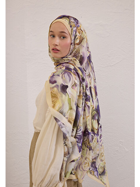 Fresh Scarfs Nerıssa Desen Rami Şal Soft Sarı