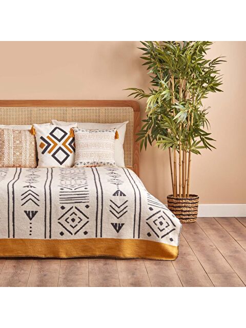 Bella Maison Anchal Pamuklu Tek Kişilik Battaniye Antrasit (150x200 cm) - S000075637-29666