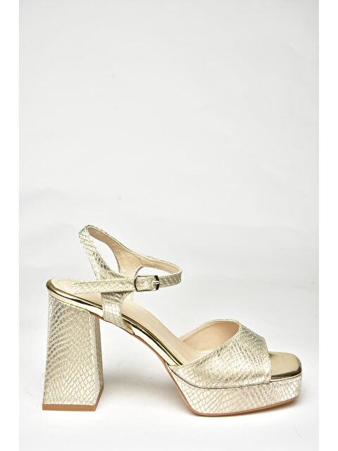 Fox Shoes U5691203 Altın Kadın Topuklu Ayakkabı