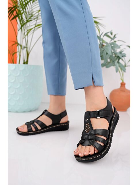 Muggo Soft Kadın  Günlük Ortopedik Kaymaz Taban Comfort Rahat Sandalet - S000023059-19351