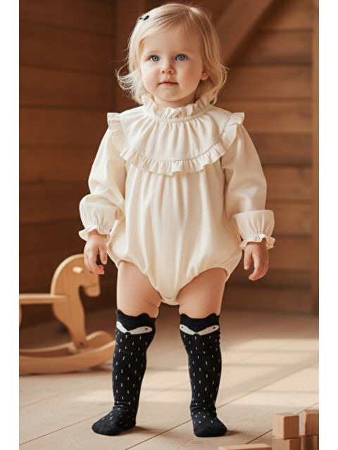 Parla Kids Kız Çocuk Tilki Desen Çorap / SİYAH - S000466141-19351